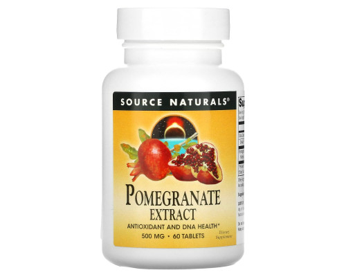 Екстракт граната, Pomegranate Extract, Source Naturals, 500 мг, 60 таблеток