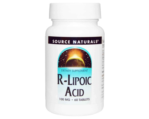 R-ліпоєва кислота, R-Lipoic Acid, Source Naturals, 100 мг, 60 таблеток