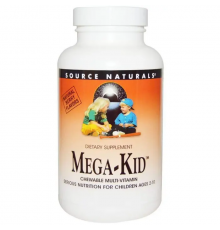 Мультивтаміни та мінерали для дітей, Mega-Kid, Source Naturals, смак ягід, 120 жувальних вафель