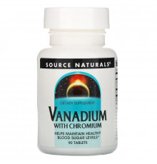 Хром і ванадій, Vanadium with Chromium, Source Naturals, 90 таблеток