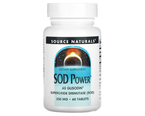 Супероксиддисмутаза СОД, SOD, Source Naturals, 250 мг, 60 таблеток