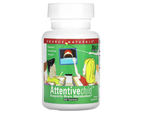 Уважна дитина, Attentive Child, Source Naturals, 60 таблеток