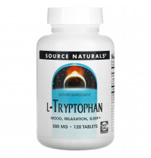 Триптофан, L-Tryptophan, Source Naturals, 500 мг, 120 таблеток