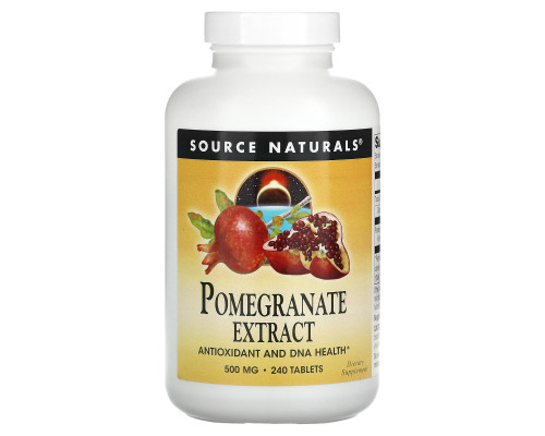 Екстракт гранату, Pomegranate Extract, Source Naturals, 500 мг, 240 таблеток