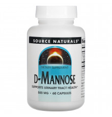 D-Манноза, D-Mannose, Source Naturals, 500 мг, 60 капсул