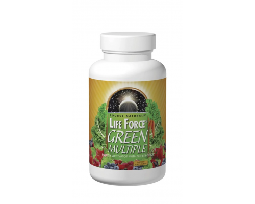 Мультивітаміни, Life Force Green Multiple, Source Naturals, активатор енергії із суперпродуктами, 45 таблеток