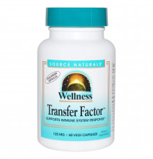 Молозиво, Transfer Factor, Source Naturals, Wellness, 125 мг, 60 кап.