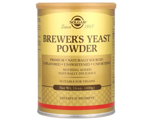 Пивні дріжджі, Brewer's Yeast, Solgar, порошок, 400 гр.