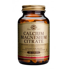 Кальцій магній, Calcium Magnesium Citrate, Solgar, цитрат, 100 таблеток