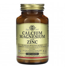 Кальцій, магній, цинк, Calcium Magnesium Plus Zinc, Solgar, 100 таблеток