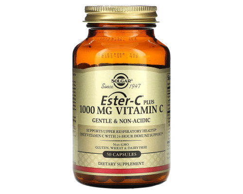 Вітамін С естер плюс, Ester-C Plus Vitamin C, Solgar, 1000 мг, 50 капсул
