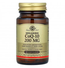 Коензим Q10, Megasorb CoQ-10, Solgar, 200 мг, 30 гелевих капсул