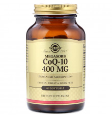 Коензим Q10, Megasorb CoQ-10, Solgar, 400 мг, 60 гелевих капсул