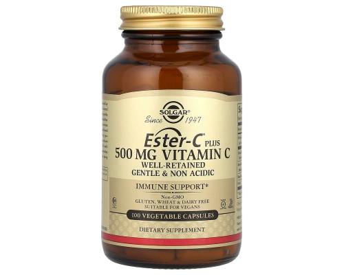 Вітамін С плюс (естер С), Ester-C Plus, Solgar, 500 мг, 100 рослинних капсул