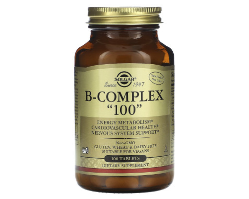 Вітаміни В-100, комплекс, B-Complex "100", Solgar, 100 таблеток