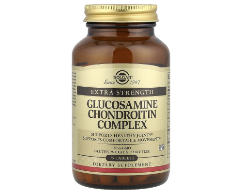 Глюкозамін хондроїтин комплекс, Glucosamine Chondroitin, Solgar, естра сила, 75 таблеток