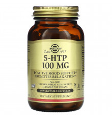 5-НТР, 5-гідрокси L-триптофан, 5-HTP, Solgar, 100 мг, 90 вегетаріанських капсул