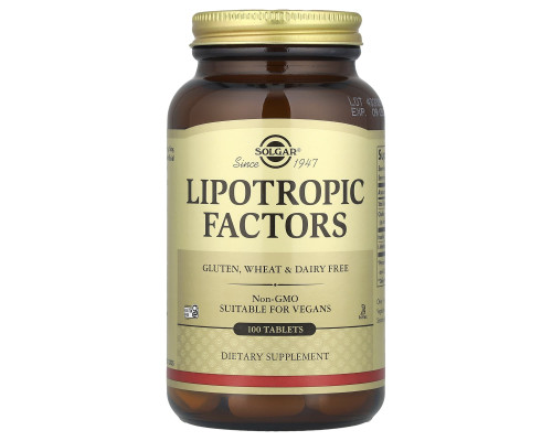 Ліпотропний фактор, Lipotropic Factors, Solgar, 100 таблеток