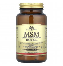 Метилсульфонілметан, MSM, Solgar, 1000 мг, 120 таблеток