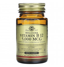 Вітамін В12 (ціанокобаламін), Vitamin B12, Solgar, сублінгвальний, 5000 мкг, 30 таблеток