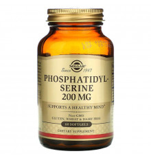 Фосфатидилсерін, Phosphatidylserine, Solgar, 200 мг, 60 гелевих капсул