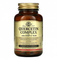 Кверцетин комплекс з естер-С, Quercetin, Solgar, 50 вегетаріанських капсул