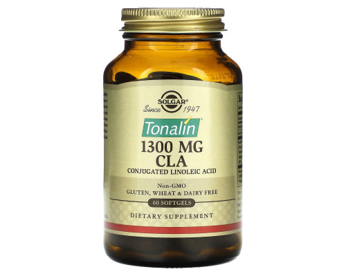 Кон'югована лінолева кислота, Tonalin CLA, Solgar, 1300 мг, 60 гелевих капсул