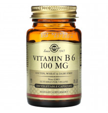 Вітамін В6, Vitamin B6, Solgar, 100 мг, 100 вегетаріанських капсул