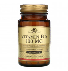 Вітамін В6, Vitamin B6, Solgar, 100 мг, 100 таблеток
