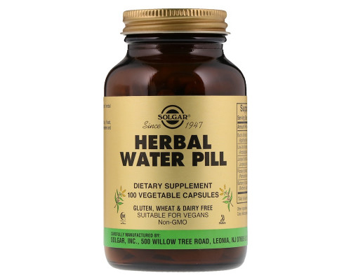 Сечогінний засіб, Herbal Water Pill, Solgar, 100 капсул