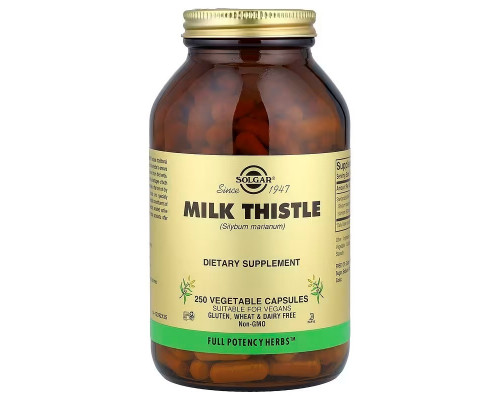 Розторопша, Milk Thistle, Solgar, 250 вегетаріанських капсул (450 мг на капсулу)