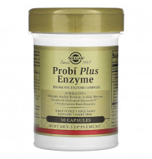 Пробіотики плюс ферменти, Probi Plus Enzyme, Solgar, комплекс, 20 млрд КУО, 30 капсул