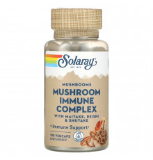 Грибний комплекс для імунітету, Mushroom Immune Complex, Solaray, з майтаке, рейші та шиїтаке, 600 мг, 100 вегетаріанських капсул