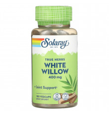 Біла верба, White Willow Bark, Solaray, 400 мг, 100 капсул