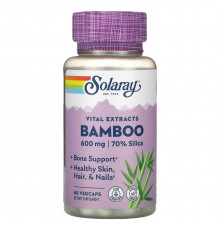 Бамбук, Bamboo, Solaray, екстракт стебла, 300 мг, 60 капсул