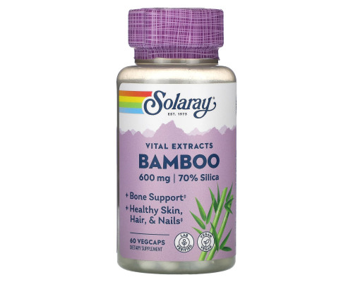 Бамбук, Bamboo, Solaray, екстракт стебла, 300 мг, 60 капсул