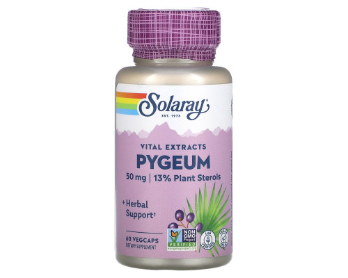 Піджеум (африканська слива), Pygeum Africanum, Solaray, екстракт, 50 мг, 60 капсул
