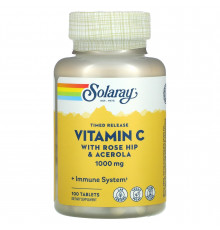 Вітамін С, двофазне вивільнення, Vitamin C, Solaray, 1000 мг, 100 таблеток