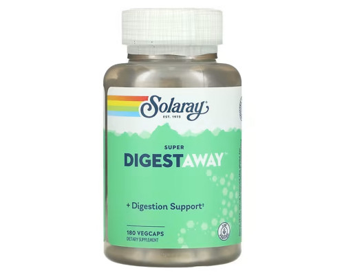 Супер ферменти для травлення, Super Digestaway, Solaray, 180 вегетаріанських капсул