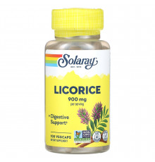 Корінь солодки, Organically Grown Licorice, Solaray, 450 мг, 100 капсул