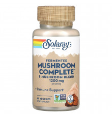 Лікувальні гриби, суміш, Mushroom Complete, Solaray, органік, ферментовані, 600 мг, 60 вегетаріанських капсул
