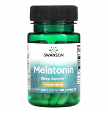 Мелатонін, Melatonin, Swanson, 3 мг, 60 капсул