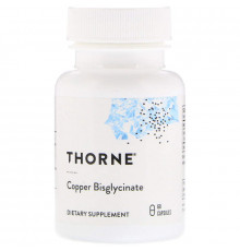 Мідь, Copper Bisglycinate, Thorne, 60 капсул (2 мг в капсулі)
