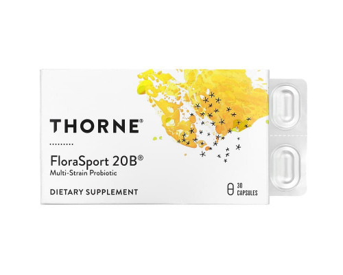 Пробіотики, FloraSport 20В, Thorne, 30 капсул