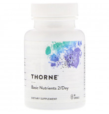 Мультивітаміни і мультимінерали формула, Basic Nutrients 2/Day, Thorne, 2 в день, 60 капсул