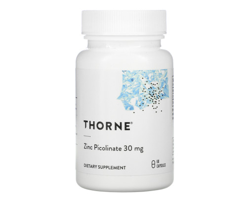 Піколінат цинку, Zinc Picolinate, Thorne, 30 мг, 60 капсул