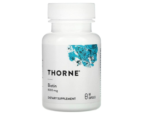 Біотин, Biotin, Thorne, 8000 мкг, 60 капсул