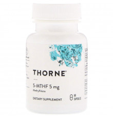 Метилфолат, 5-MTHF, Thorne, 5 мг, 60 капсул