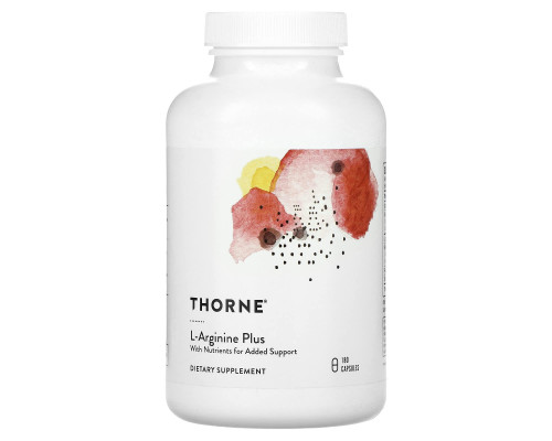 L-аргінін Плюс, L-Arginine Plus з Nutrients для Added Support, Thorne, комплекс для серцево-судинної системи, 180 капсул