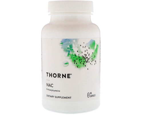 Ацетилцистеїн, NAC, Thorne, 90 капсул (500 мг на капсулу)